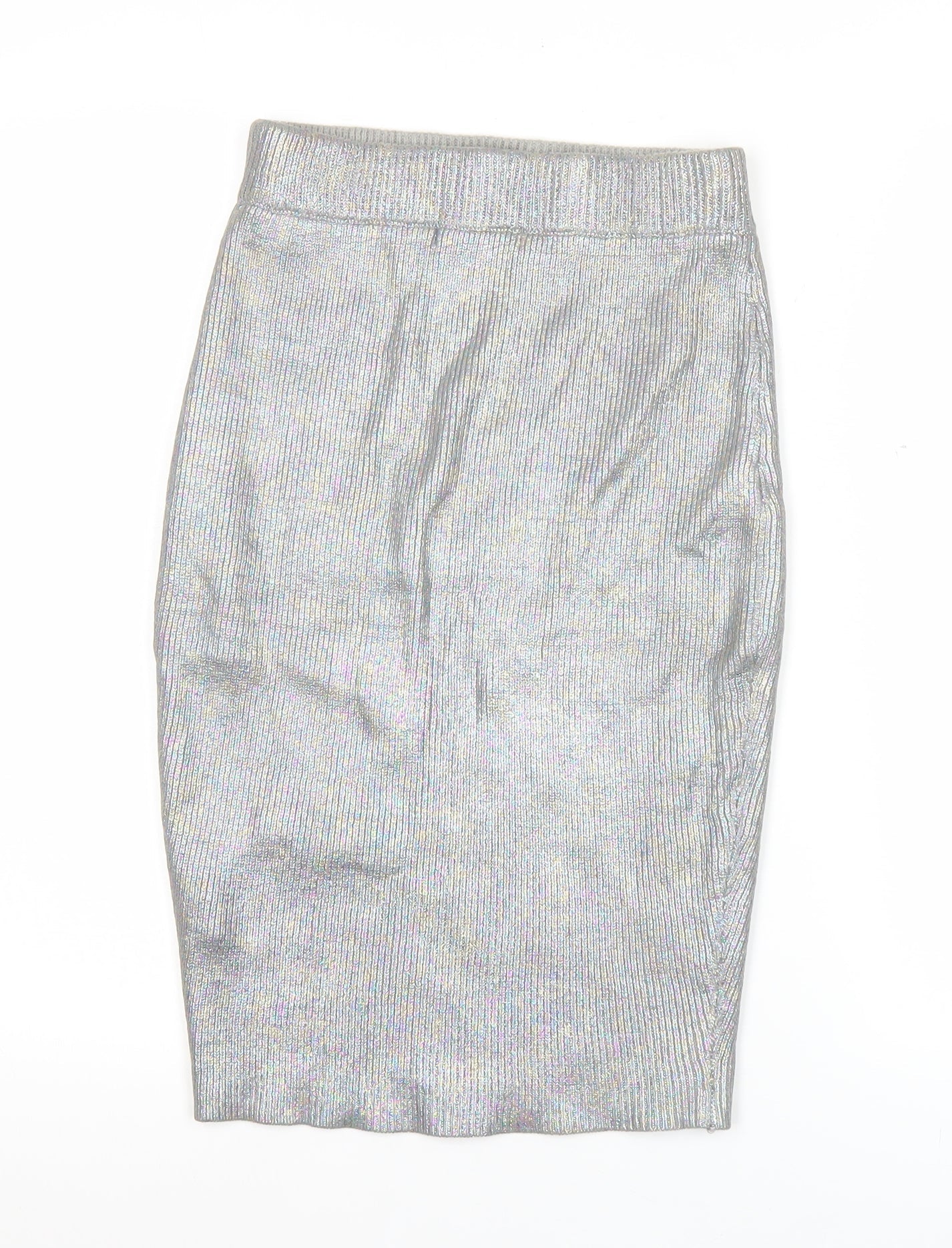Glamorous Women’s Silver XS High Rise Pencil Skirt