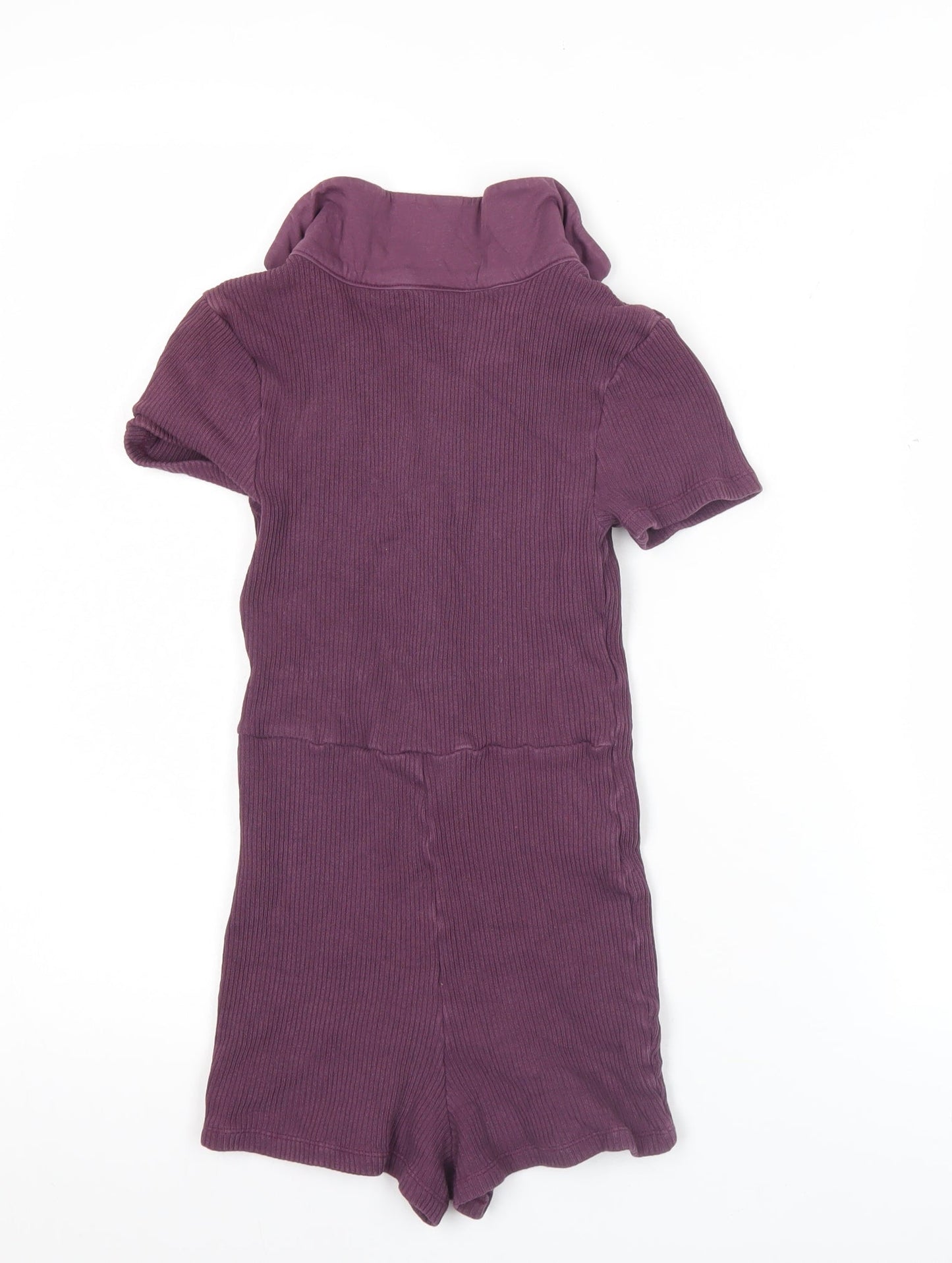 iets frans Women’s Purple XS Playsuit Collared Ribbed Knit Short Sleeve