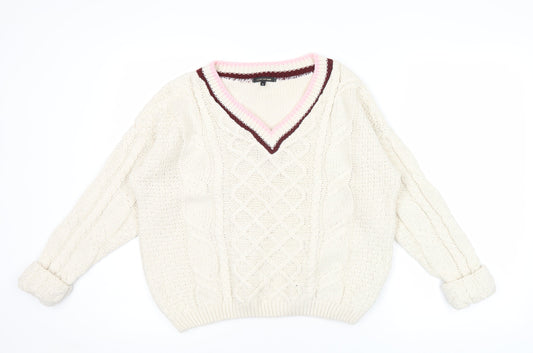 Womens UK Size 6 River Island Ivory Pullover Jumper