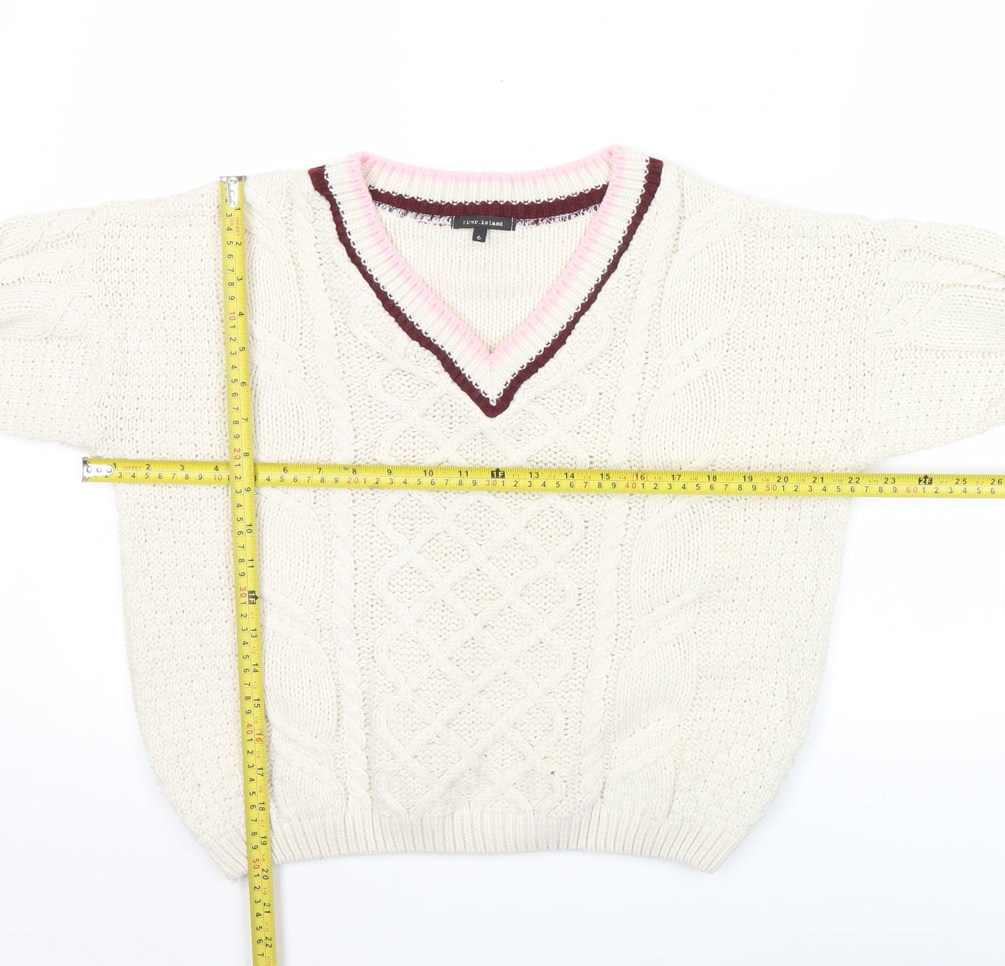 Womens UK Size 6 River Island Ivory Pullover Jumper