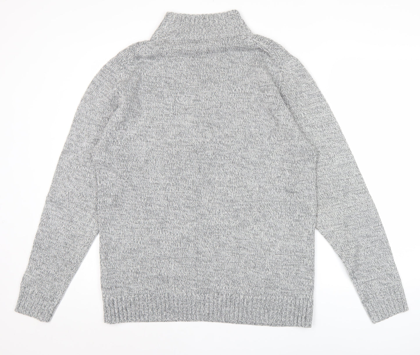 George Men’s Grey Cable Knit 1/2 Zip Jumper L Regular Fit