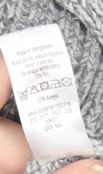 George Men’s Grey Cable Knit 1/2 Zip Jumper L Regular Fit