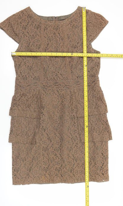 Marks and Spencer Women’s Brown Lace Sheath Dress Size 14