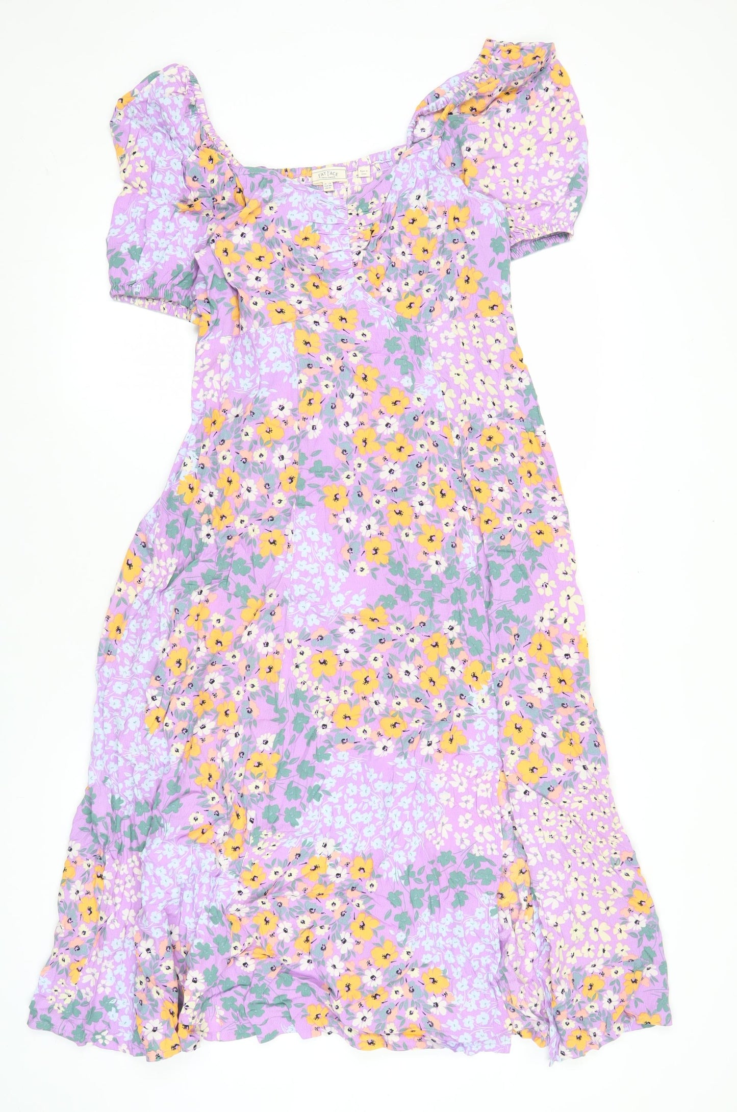 Fat Face Women’s Purple Floral Midi Fit & Flare Dress Size 10