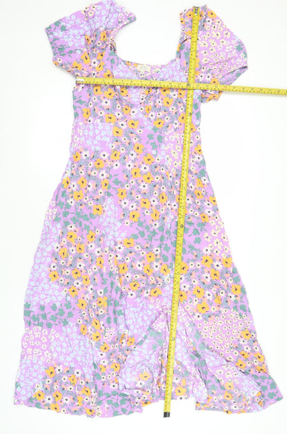 Fat Face Women’s Purple Floral Midi Fit & Flare Dress Size 10
