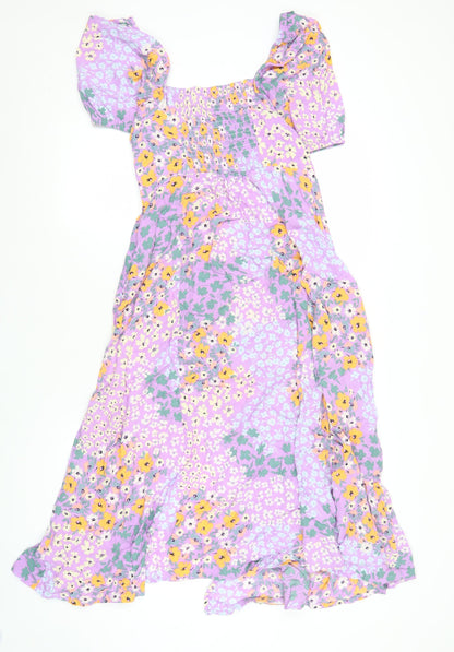 Fat Face Women’s Purple Floral Midi Fit & Flare Dress Size 10