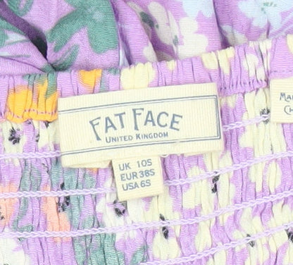 Fat Face Women’s Purple Floral Midi Fit & Flare Dress Size 10