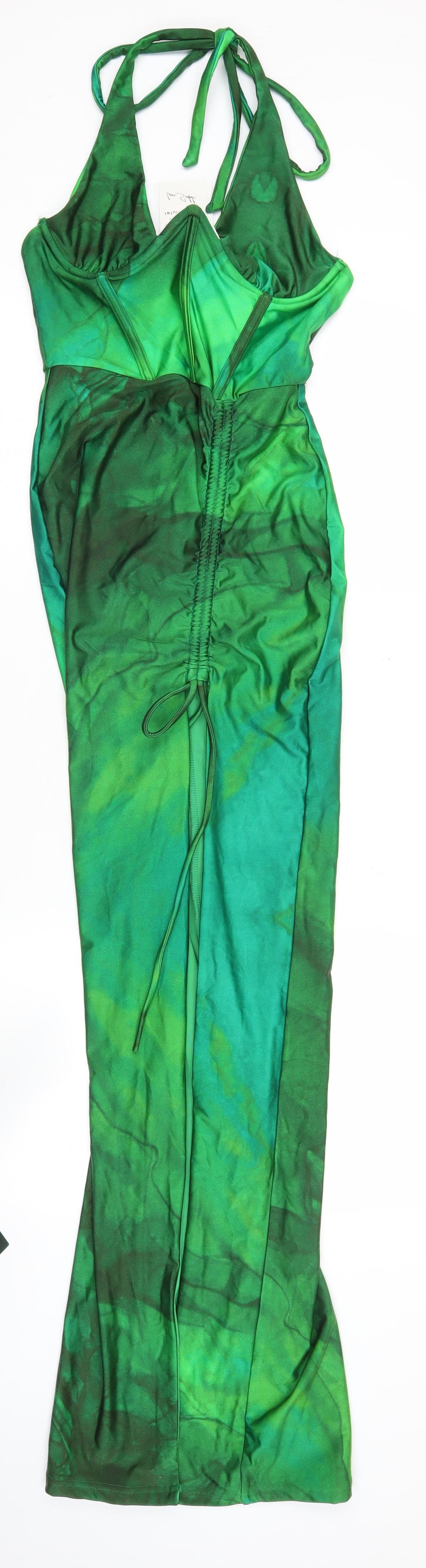 Sodah London Women’s Green Halter Slip Maxi Dress Size 10