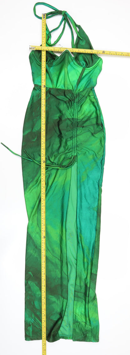 Sodah London Women’s Green Halter Slip Maxi Dress Size 10
