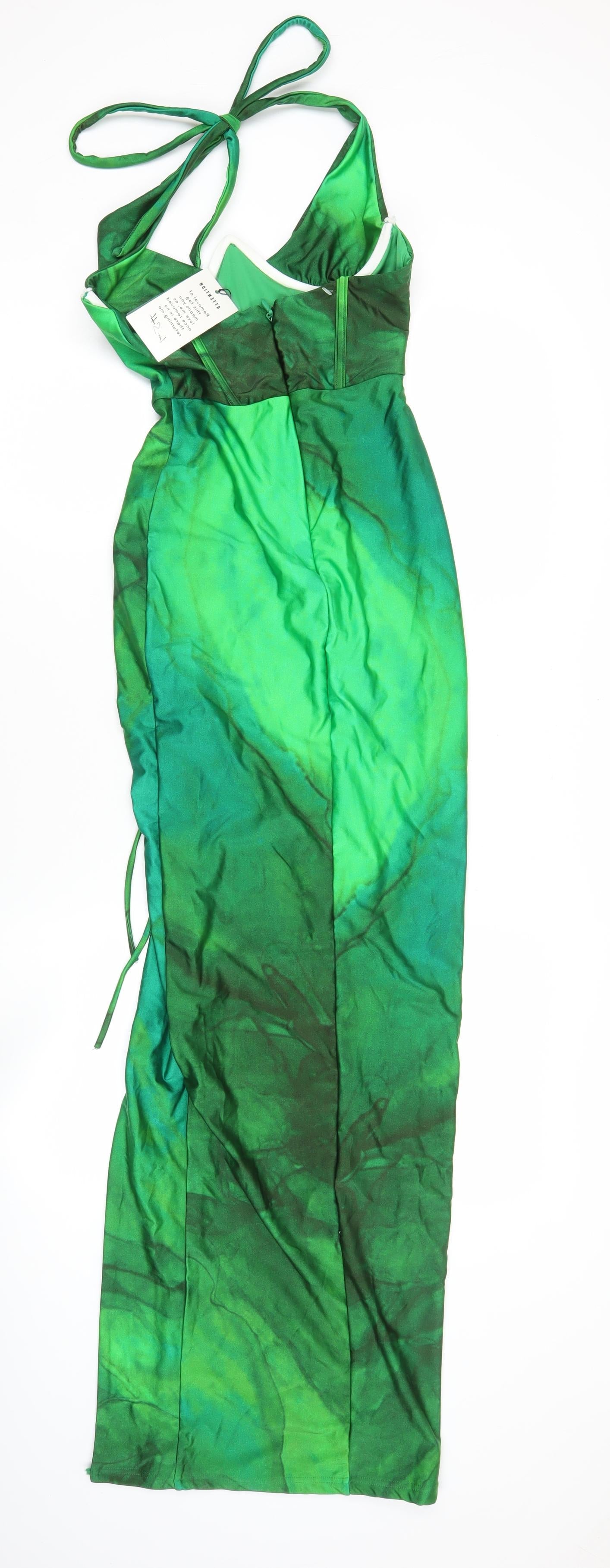 Sodah London Women’s Green Halter Slip Maxi Dress Size 10