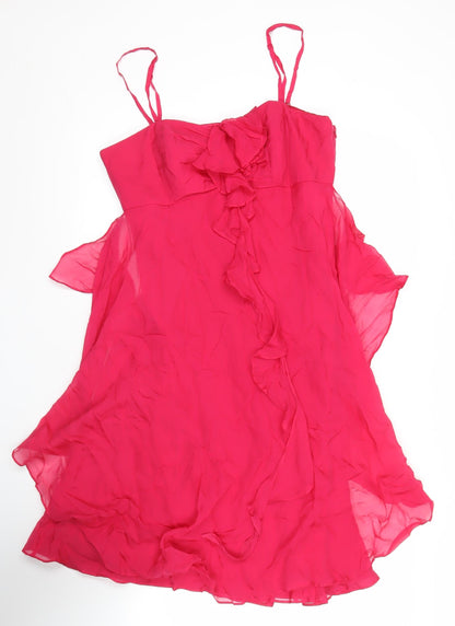 Monsoon Women’s Pink Silk Hi-Low Slip Dress Size 12 Cocktail Party