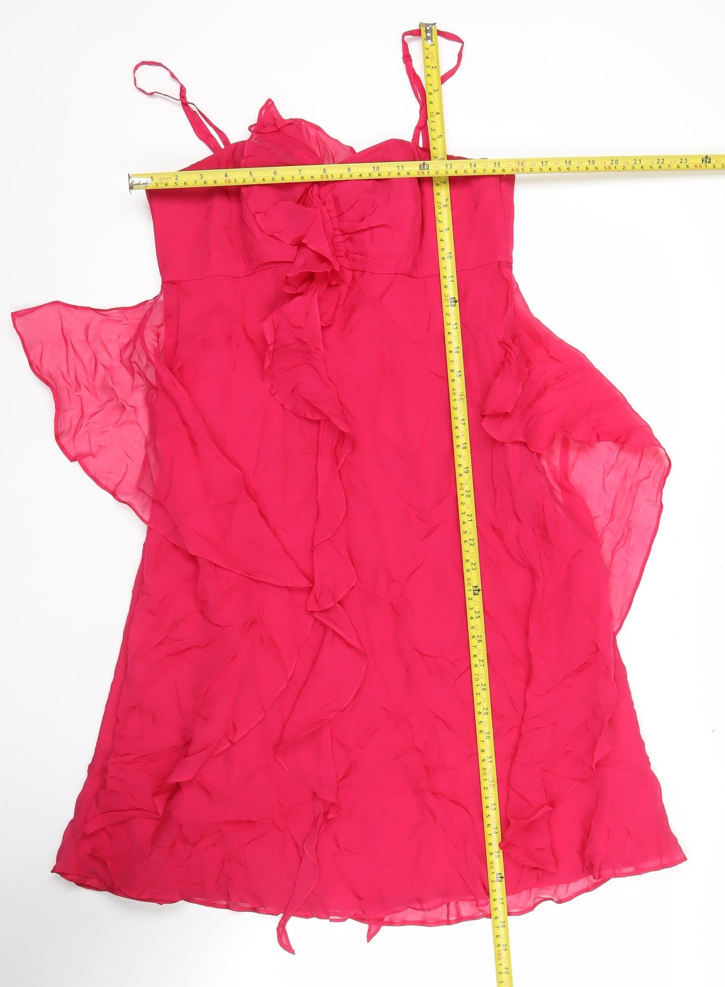 Monsoon Women’s Pink Silk Hi-Low Slip Dress Size 12 Cocktail Party