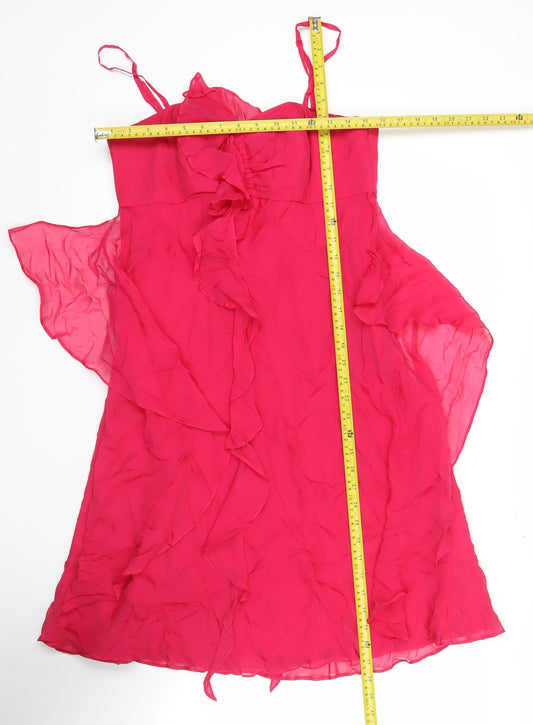 Monsoon Women’s Pink Silk Hi-Low Slip Dress Size 12 Cocktail Party