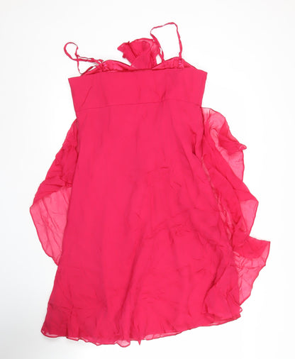 Monsoon Women’s Pink Silk Hi-Low Slip Dress Size 12 Cocktail Party