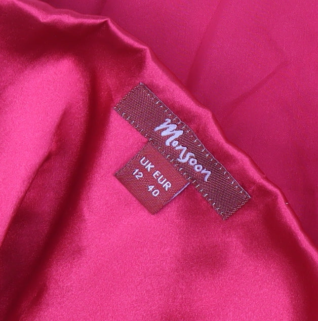 Monsoon Women’s Pink Silk Hi-Low Slip Dress Size 12 Cocktail Party