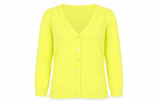 Womens UK Size 8 Laura Ashley Yellow Cardigan Jumper
