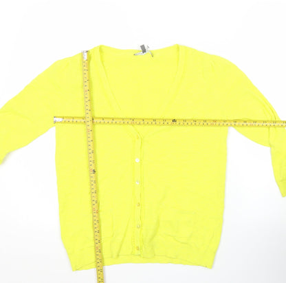 Womens UK Size 8 Laura Ashley Yellow Cardigan Jumper