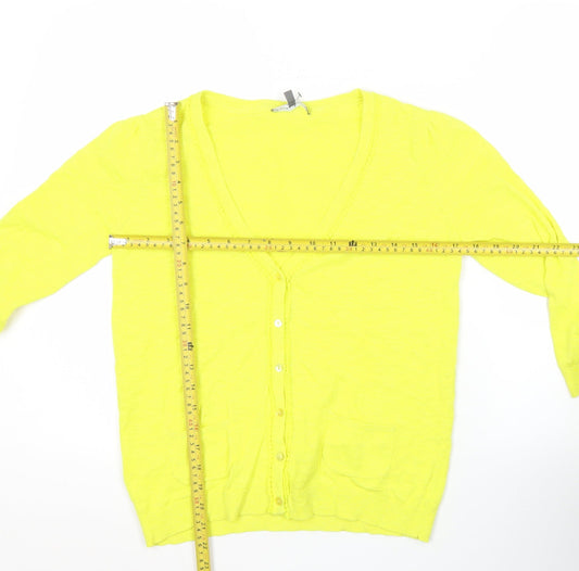 Womens UK Size 8 Laura Ashley Yellow Cardigan Jumper