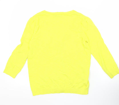 Womens UK Size 8 Laura Ashley Yellow Cardigan Jumper