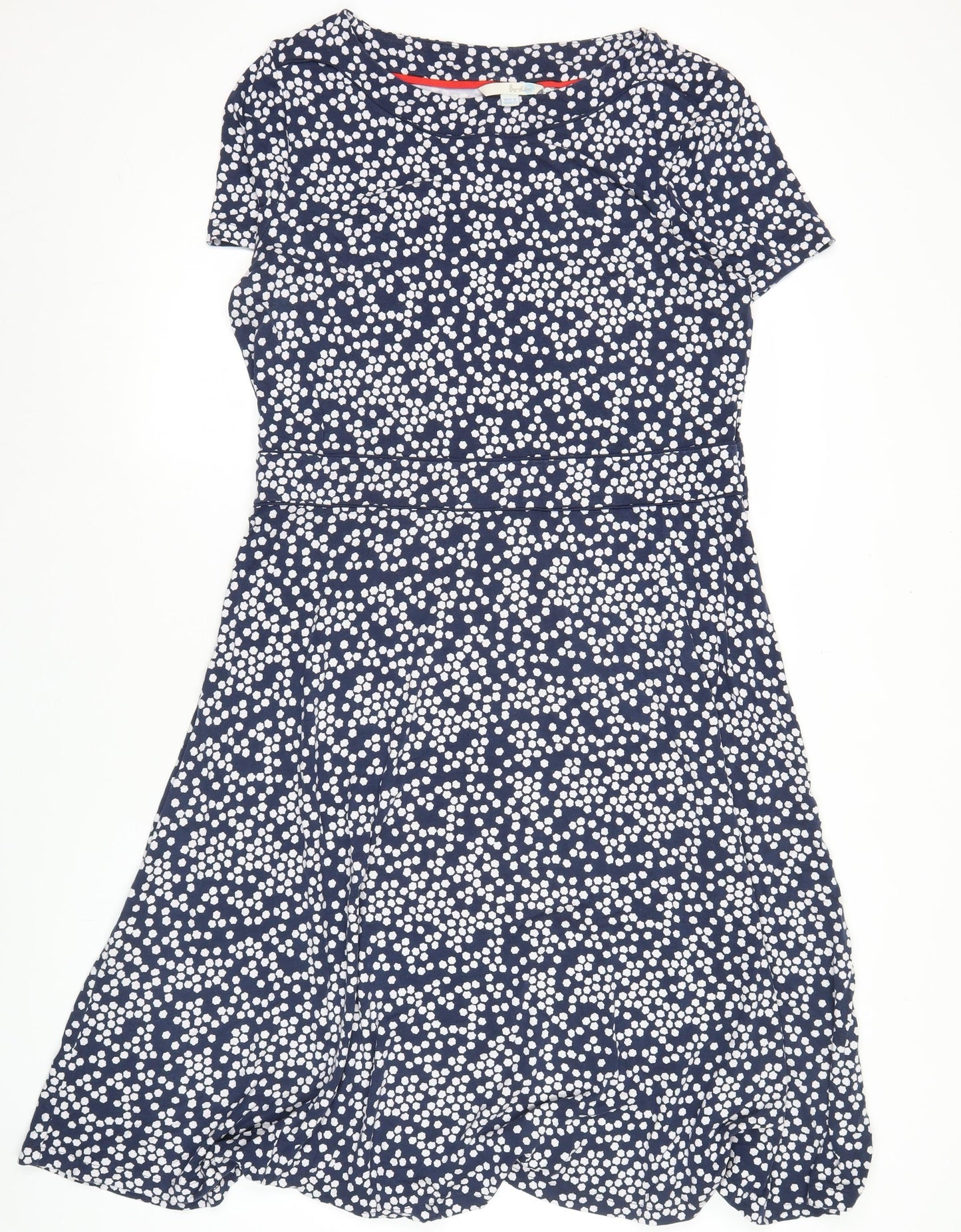 Boden Women's Blue Polka Dot Viscose Elastane Tunic Blouse Size 12