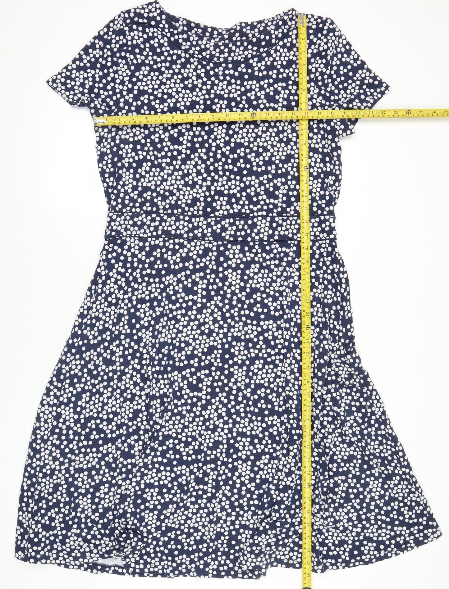 Boden Women's Blue Polka Dot Viscose Elastane Tunic Blouse Size 12