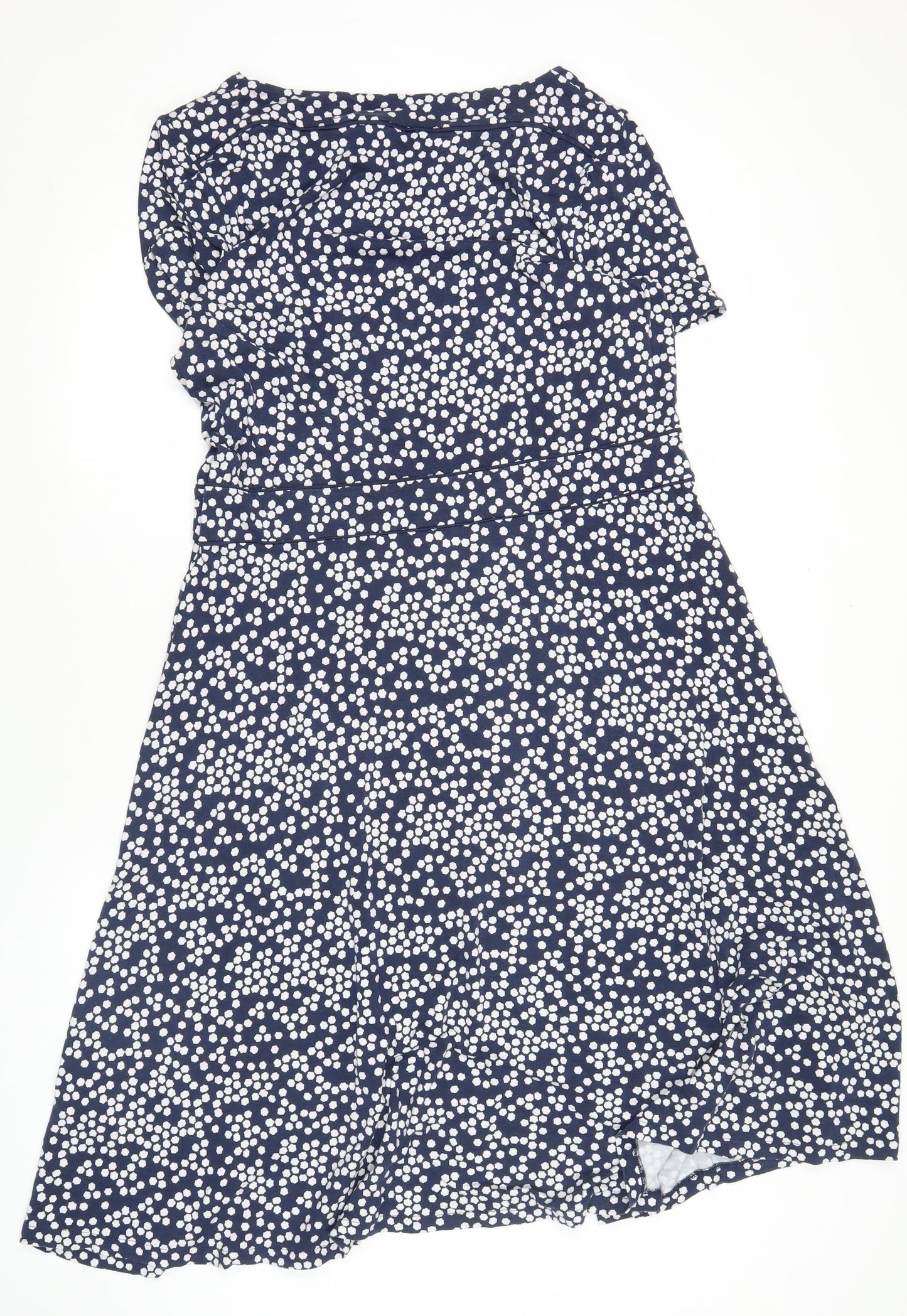 Boden Women's Blue Polka Dot Viscose Elastane Tunic Blouse Size 12