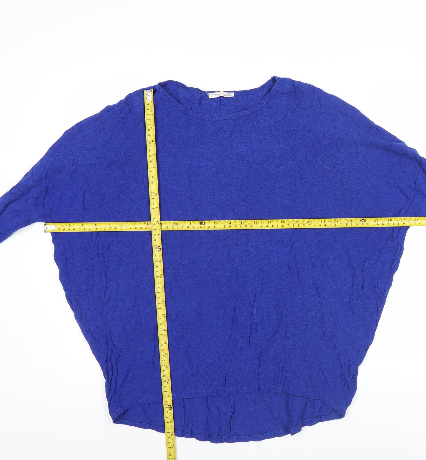 Zara Women’s Blue Relaxed Fit Tunic Blouse Size 12 Viscose