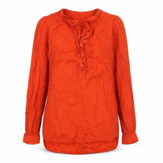 French Connection Womens Red Cotton Tunic Blouse Size 10