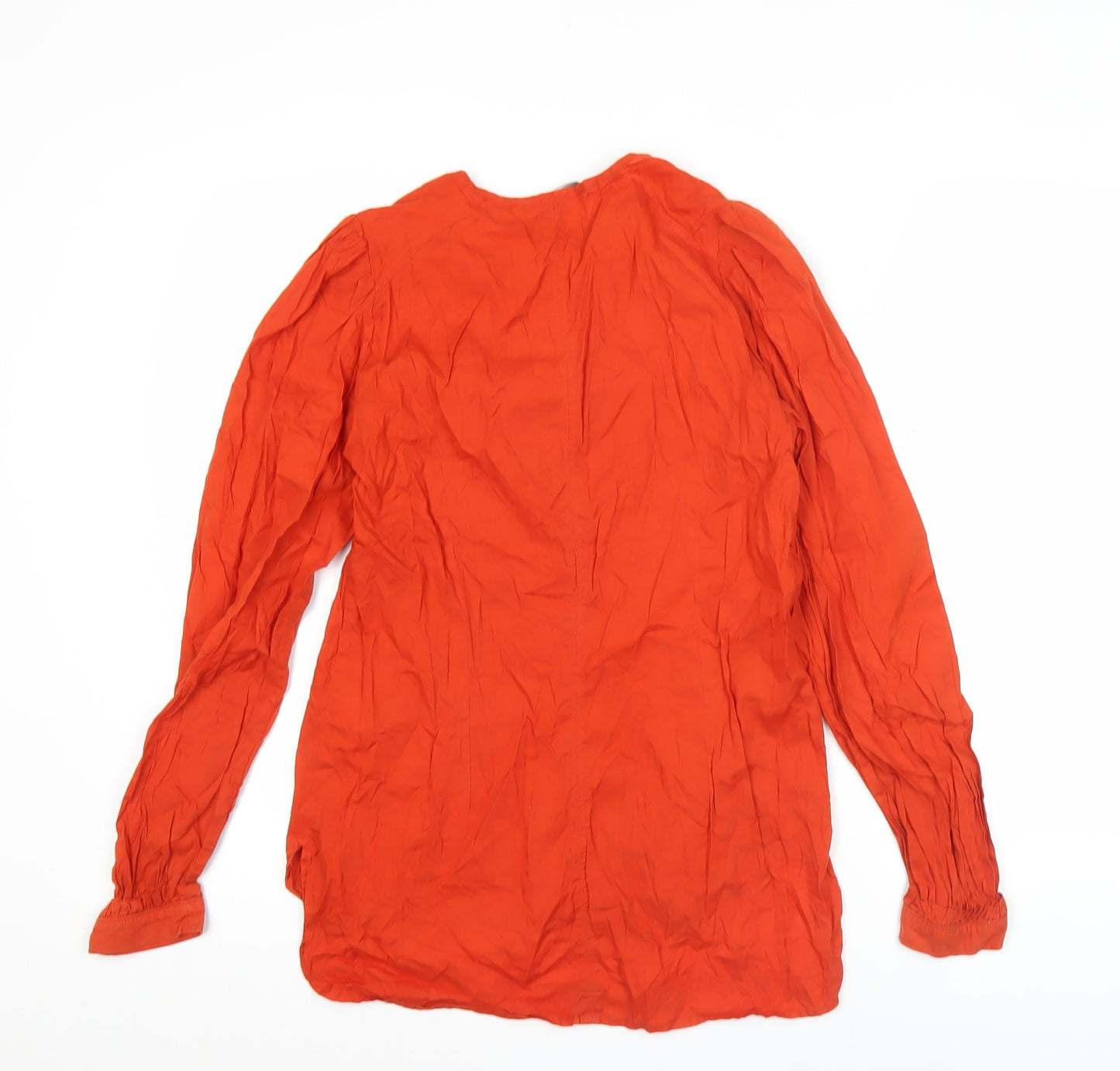 French Connection Womens Red Cotton Tunic Blouse Size 10