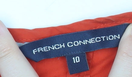 French Connection Womens Red Cotton Tunic Blouse Size 10