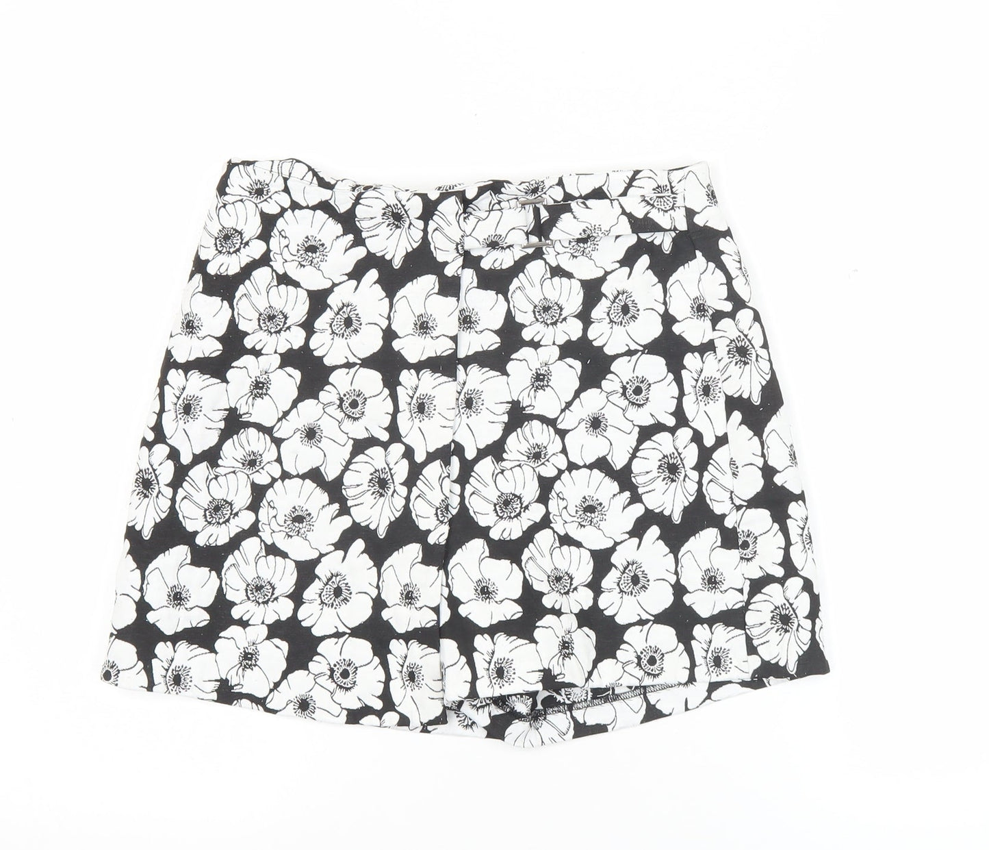 Miss Selfridge Women’s Petites Black Floral Cotton Shorts Size 10