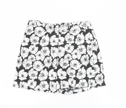 Miss Selfridge Women’s Petites Black Floral Cotton Shorts Size 10