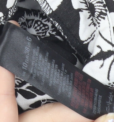 Miss Selfridge Women’s Petites Black Floral Cotton Shorts Size 10