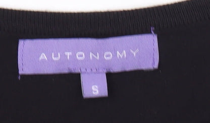 Autonomy Womens Black Red White Geometric Pullover Jumper Size S