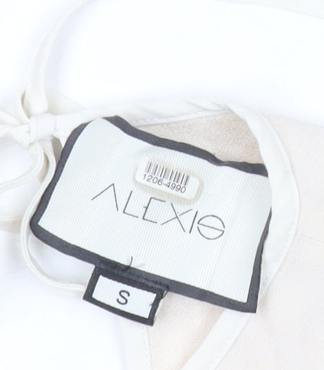 Alexis Womens Ivory Silk Ruffle Sleeveless Blouse Size S