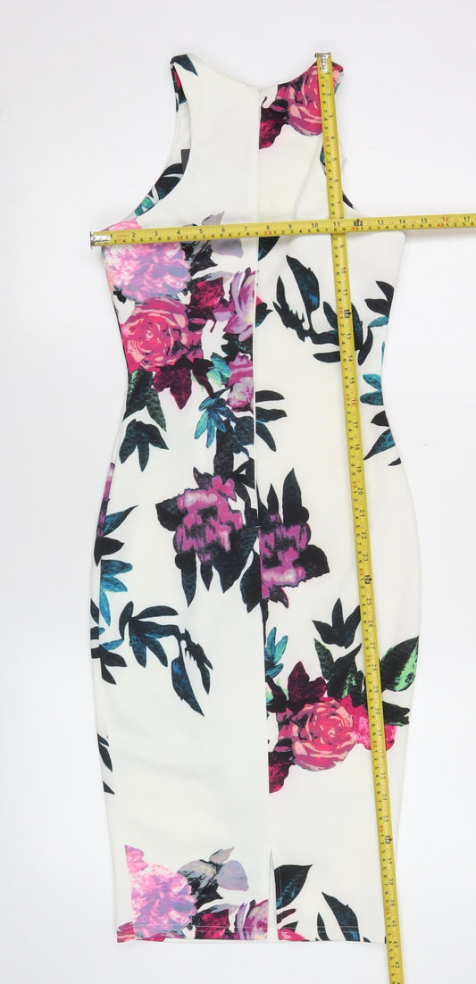 AX Paris Women’s Multicoloured Floral Bodycon Dress S Sleeveless