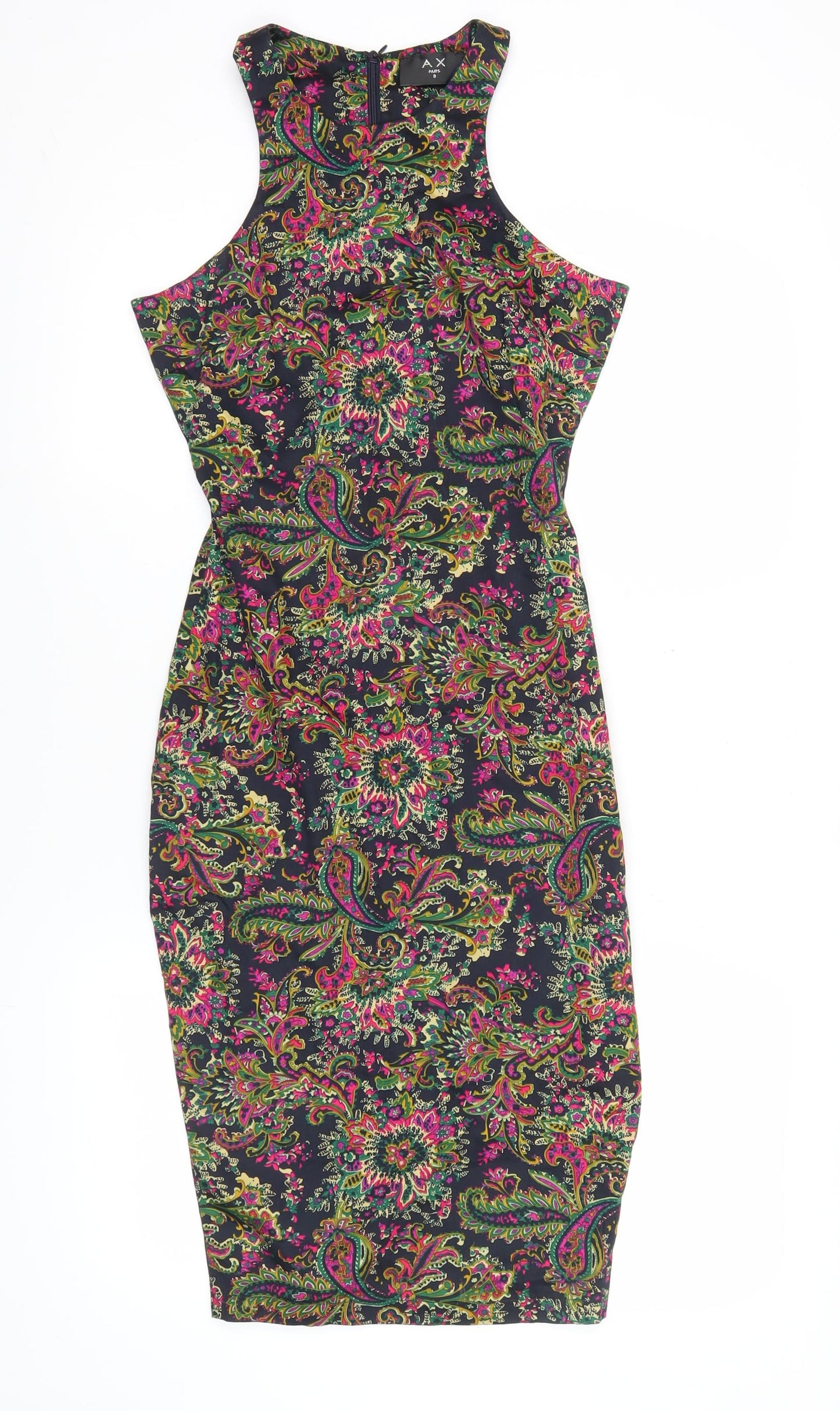 AX Paris Women’s Multicoloured Paisley Bodycon Dress Size 8