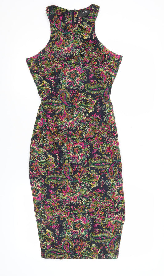 AX Paris Women’s Multicoloured Paisley Bodycon Dress Size 8