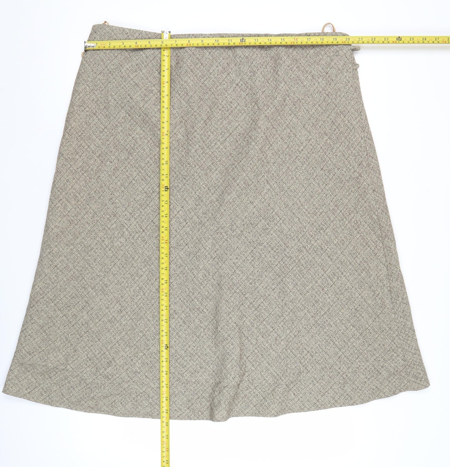 Bonmarché Women Beige Size 20 Straight Tweed Knee Length Skirt