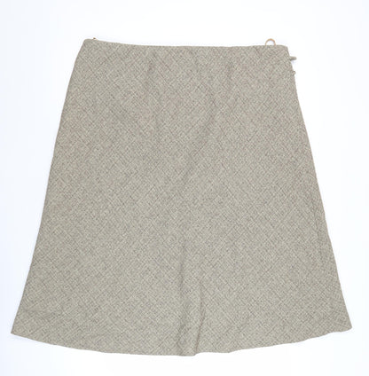Bonmarché Women Beige Size 20 Straight Tweed Knee Length Skirt