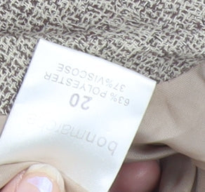 Bonmarché Women Beige Size 20 Straight Tweed Knee Length Skirt