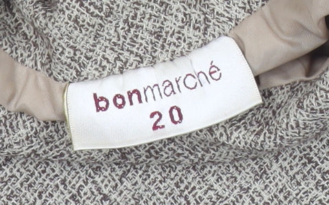 Bonmarché Women Beige Size 20 Straight Tweed Knee Length Skirt