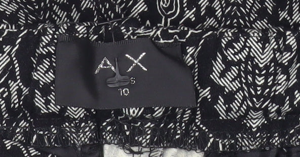 AX Womens Black Floral Stretch Slim Leggings Size 10