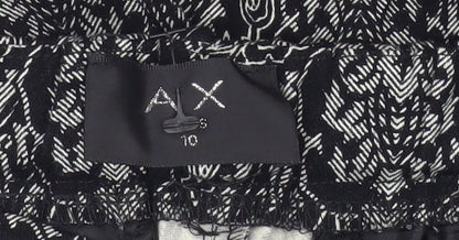 AX Womens Black Floral Stretch Slim Leggings Size 10