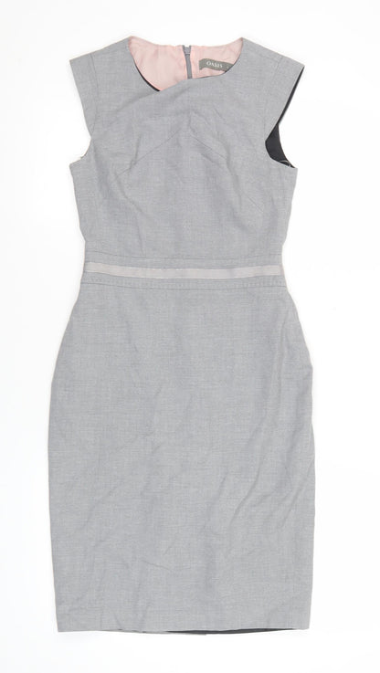 Oasis Women’s Grey Sheath Dress Size 6 Sleeveless Workwear Office