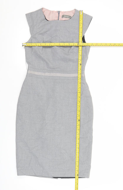 Oasis Women’s Grey Sheath Dress Size 6 Sleeveless Workwear Office