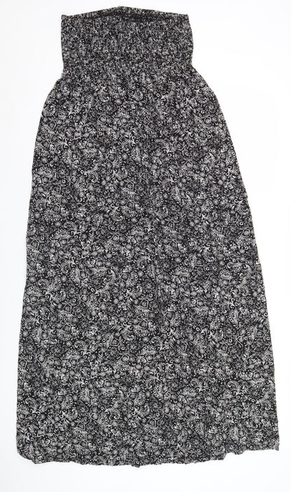 Monsoon Women’s Black Floral Strapless Midi Dress Size M