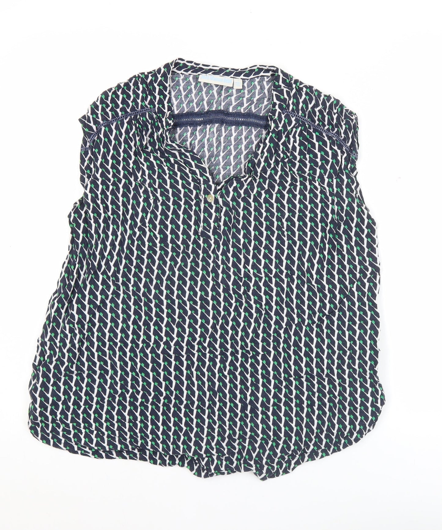 JoJo Maman Bébé Women's Multicoloured Geometric Sleeveless Tunic Blouse Size S
