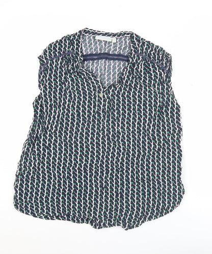 JoJo Maman Bébé Women's Multicoloured Geometric Sleeveless Tunic Blouse Size S