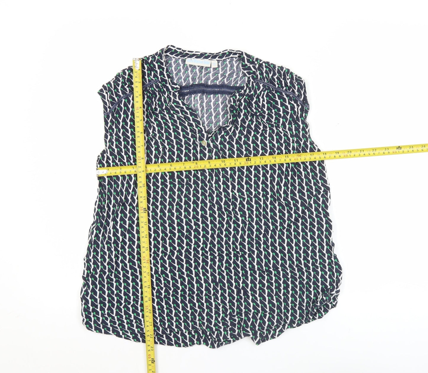 JoJo Maman Bébé Women's Multicoloured Geometric Sleeveless Tunic Blouse Size S